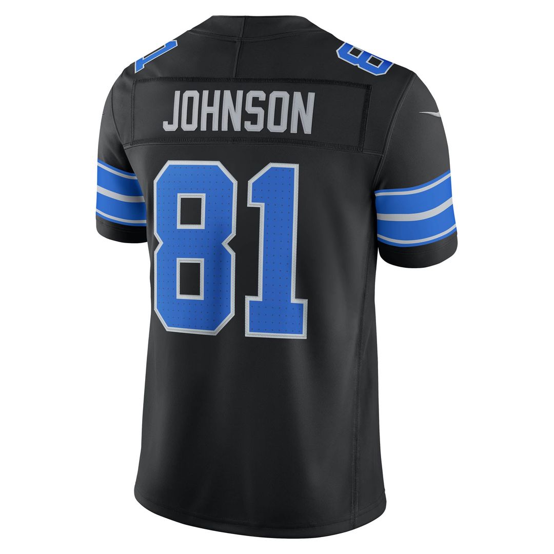 Men's Detroit Lions Calvin Johnson Nike Black Alternate Vapor F.U.S.E. Stitched Retired Limited Jersey