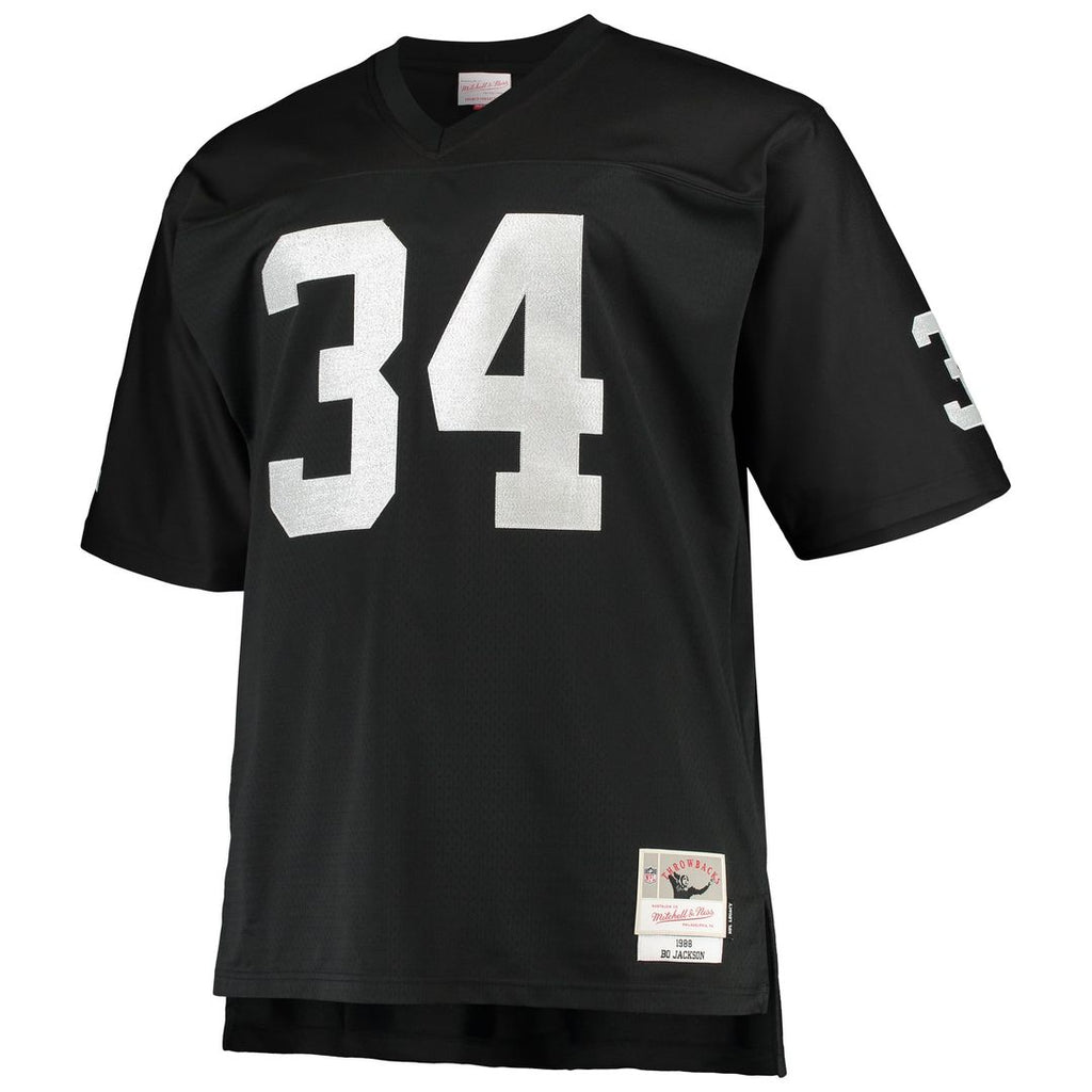 Men's Las Vegas Raiders Bo Jackson Mitchell & Ness White Big & Tall 1988 Retired Player Replica Jersey