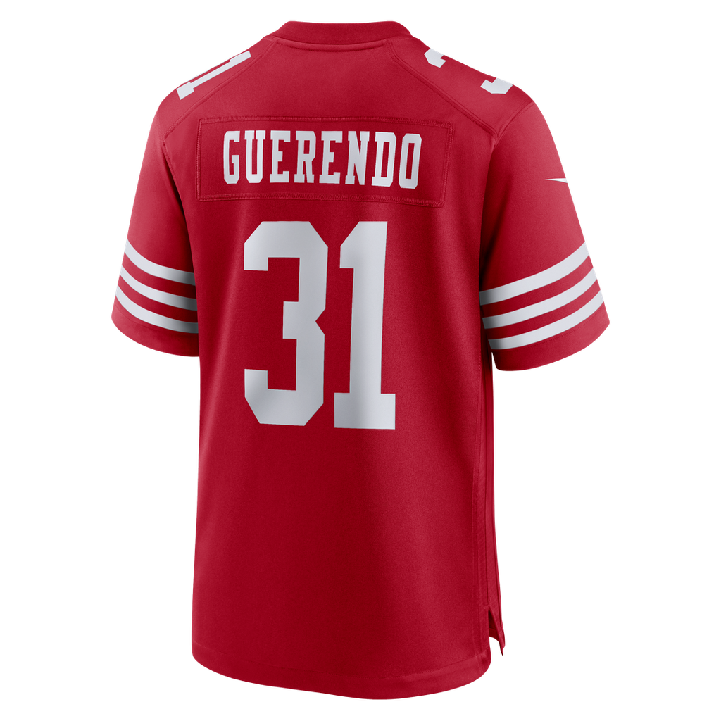 Men's San Francisco 49ers Isaac Guerendo Nike  Scarlet  Game Jersey
