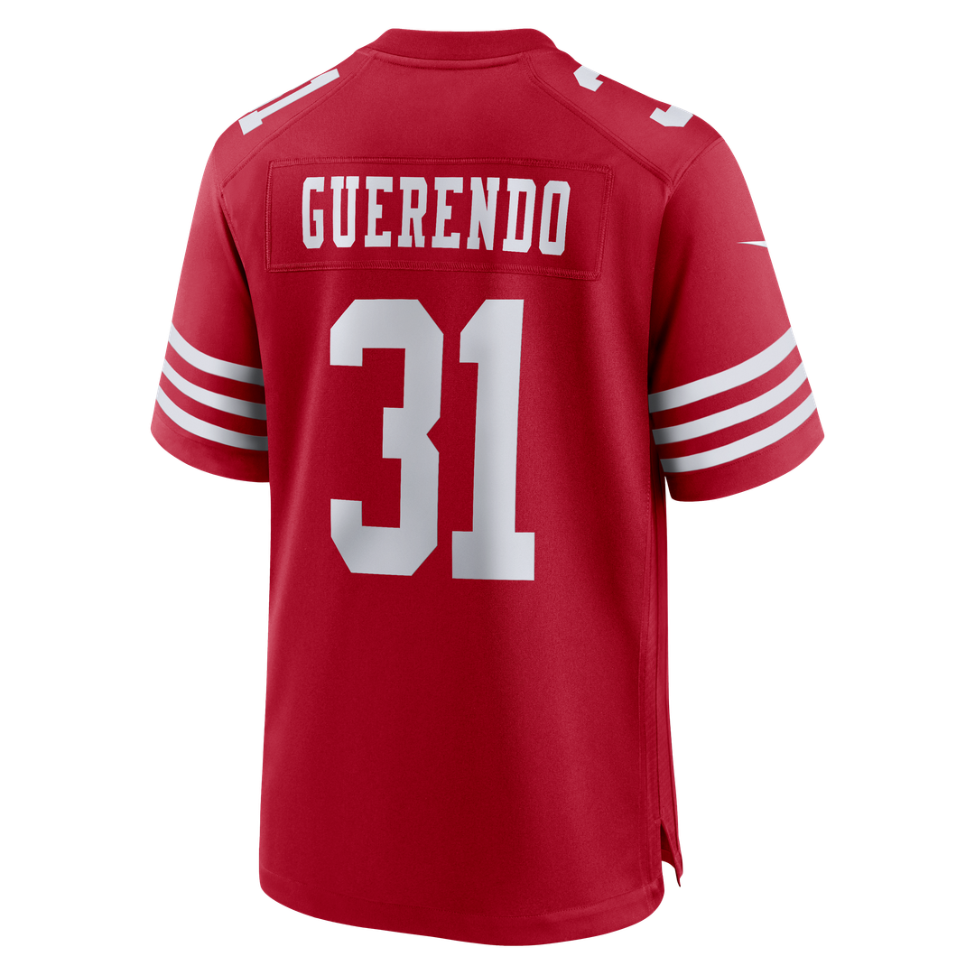 Men's San Francisco 49ers Isaac Guerendo Nike  Scarlet  Game Jersey