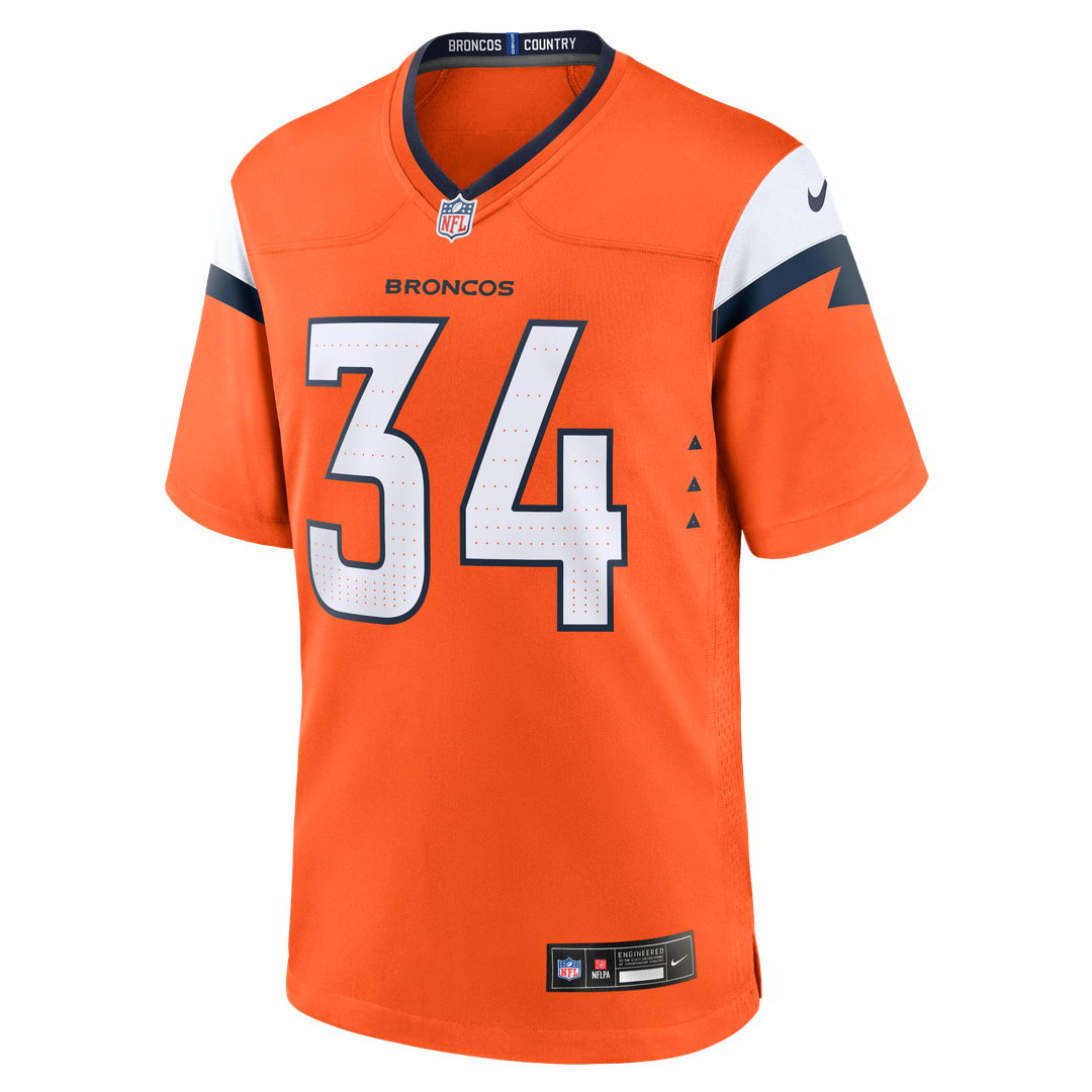 Men's Denver Broncos JL Skinner Nike  Orange Team Game Jersey