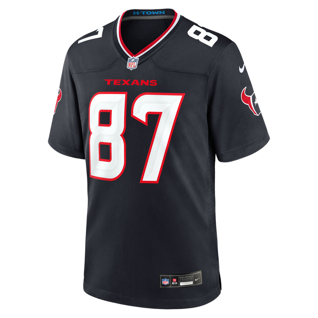 Men's Houston Texans Cade Stover Nike  Navy Game Jersey