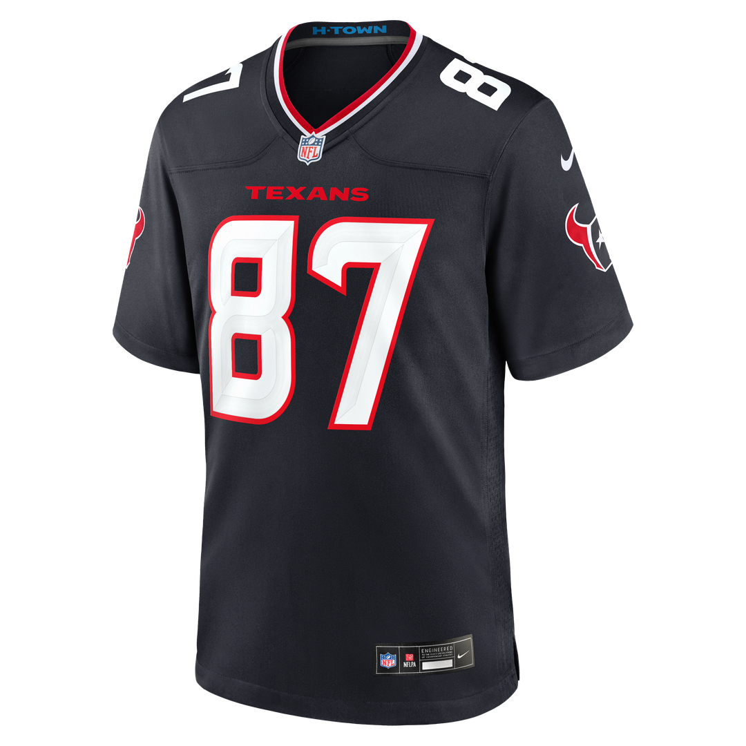 Men's Houston Texans Cade Stover Nike  Navy Game Jersey