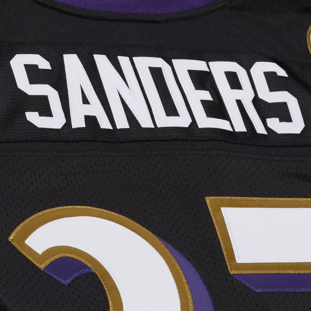 Men's Baltimore Ravens Deion Sanders Mitchell & Ness Black 2005 Authentic Throwback Jersey
