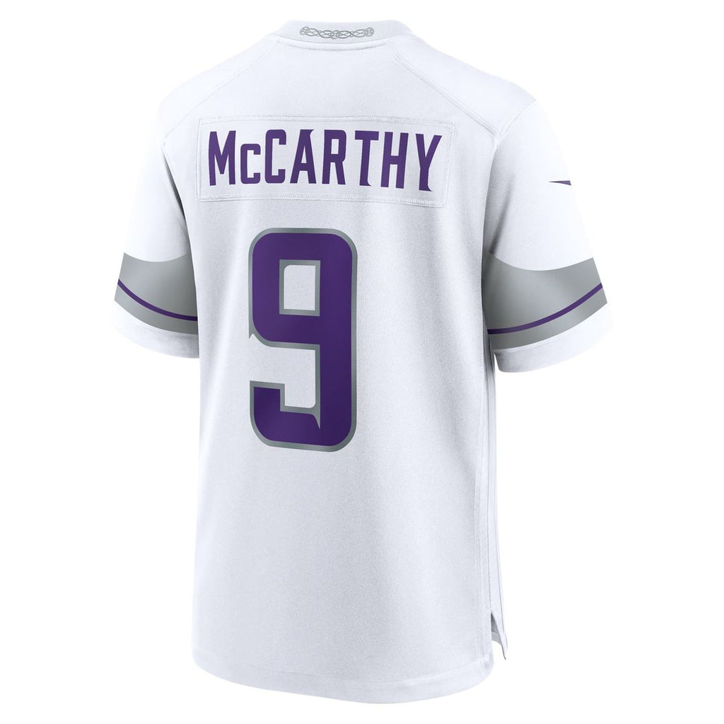 Men's Minnesota Vikings J.J. McCarthy Nike White Alternate Game Player Jersey