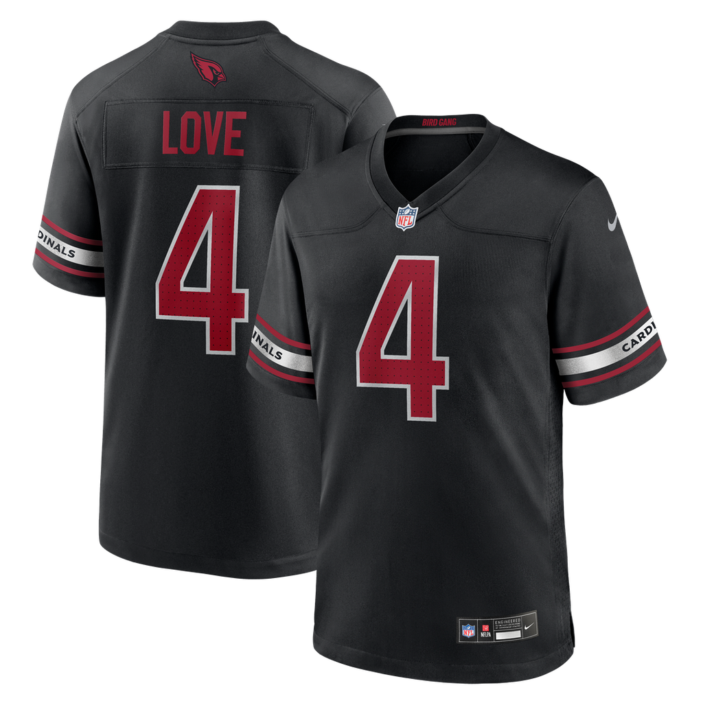 Men's Arizona Cardinals Jeremiyah Love Nike Black Alternate Game Player Jersey