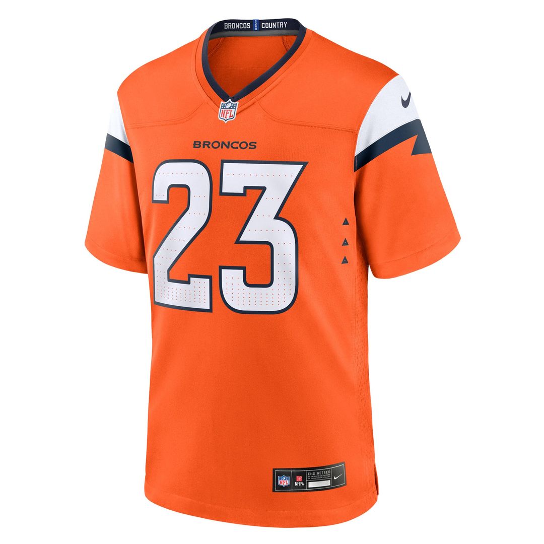 Men's Denver Broncos Jahdae Barron Nike  Orange Team Game Jersey