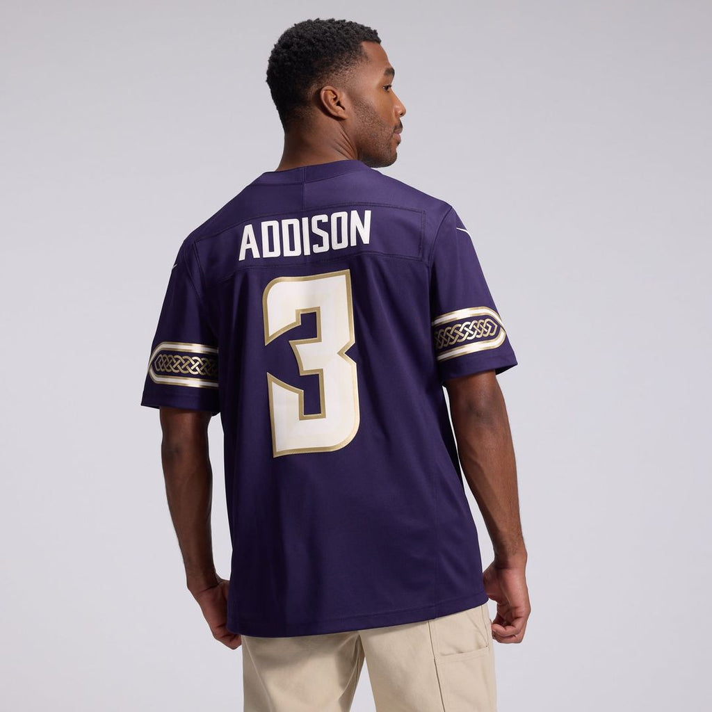 Men's Minnesota Vikings Jordan Addison Nike Purple 2026 Rivalries Collection Stitched Limited Jersey