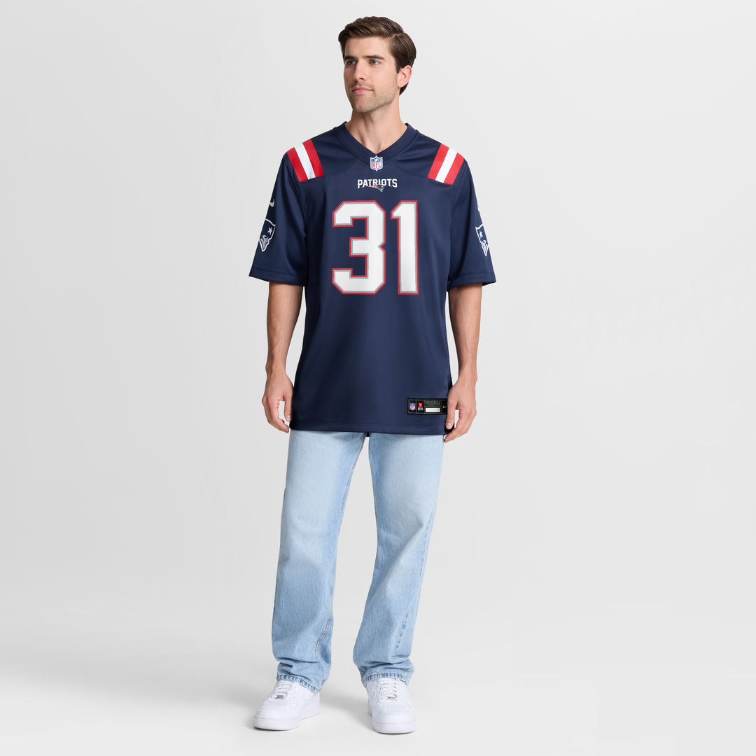 Men's New England Patriots Kevin Byard III Nike Navy Team Game Jersey