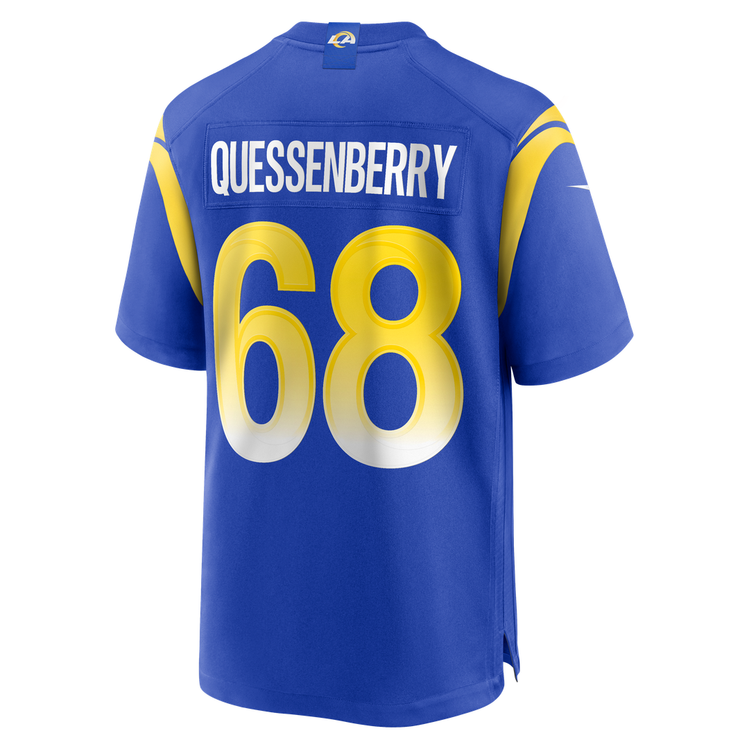 Men's Los Angeles Rams David Quessenberry Nike  Royal Team Game Jersey