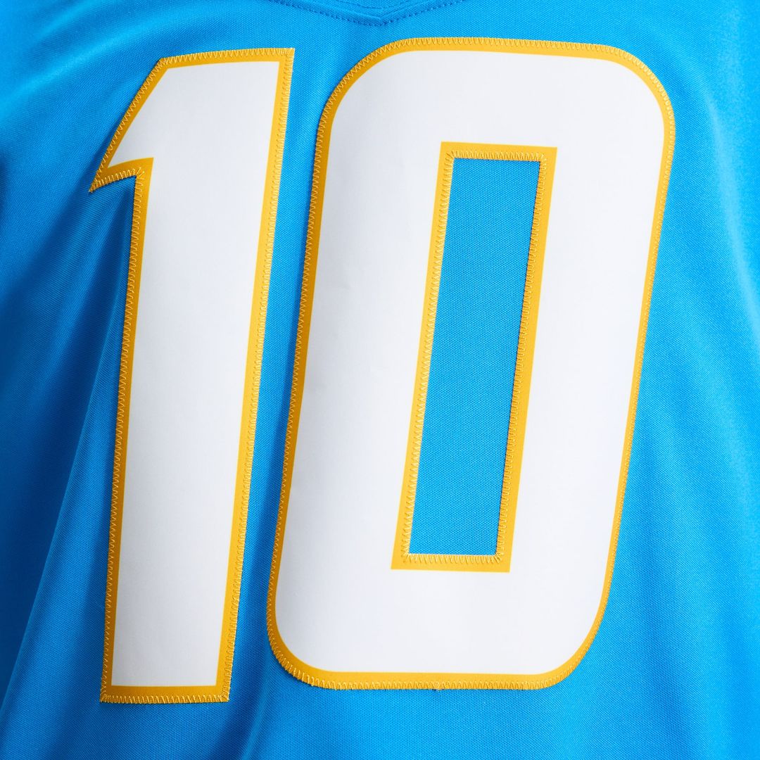 Men's Los Angeles Chargers Justin Herbert Nike Navy Alternate Super Chargers Vapor F.U.S.E. Stitched Limited Jersey