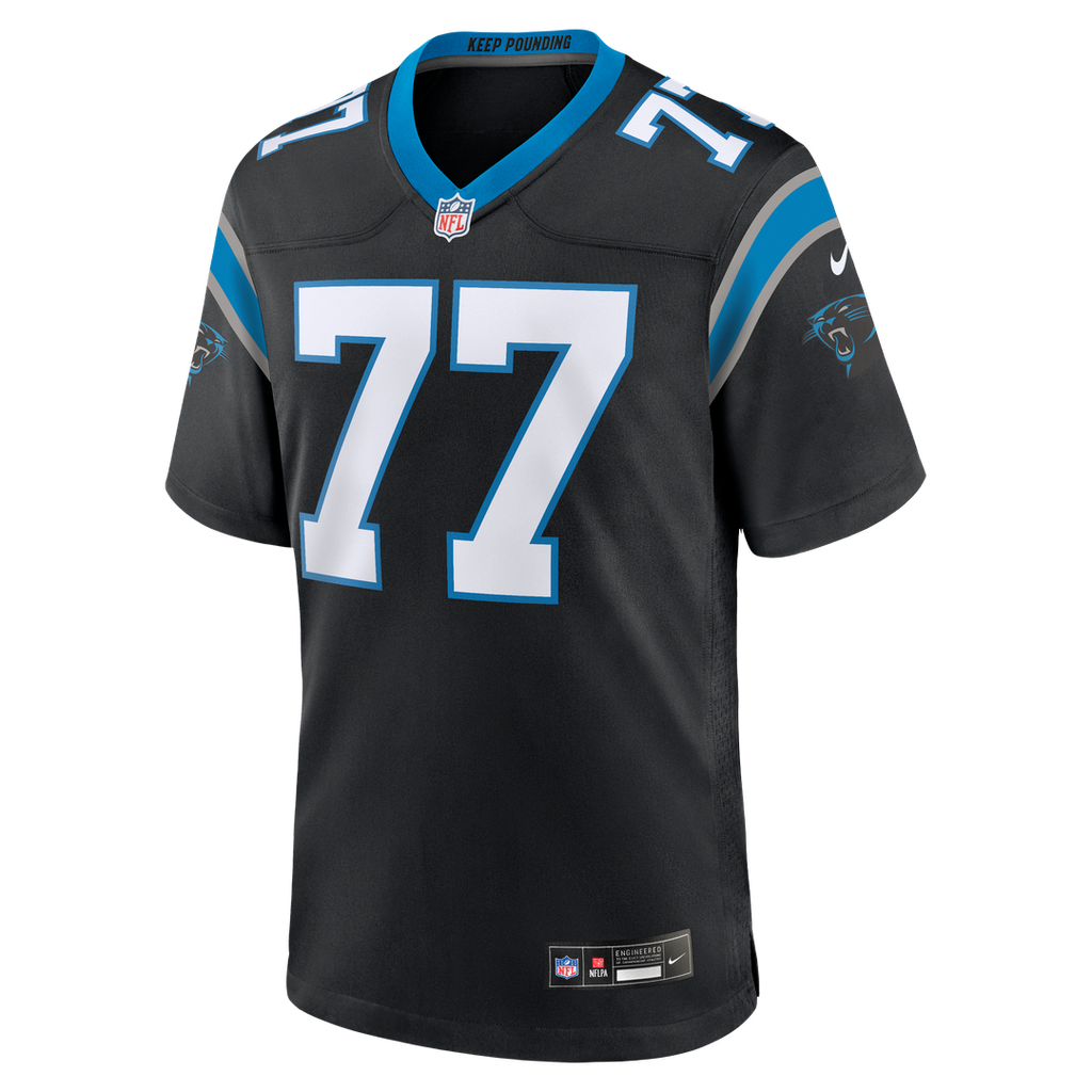 Men's Carolina Panthers Luke Fortner Nike  Black Team Game Jersey