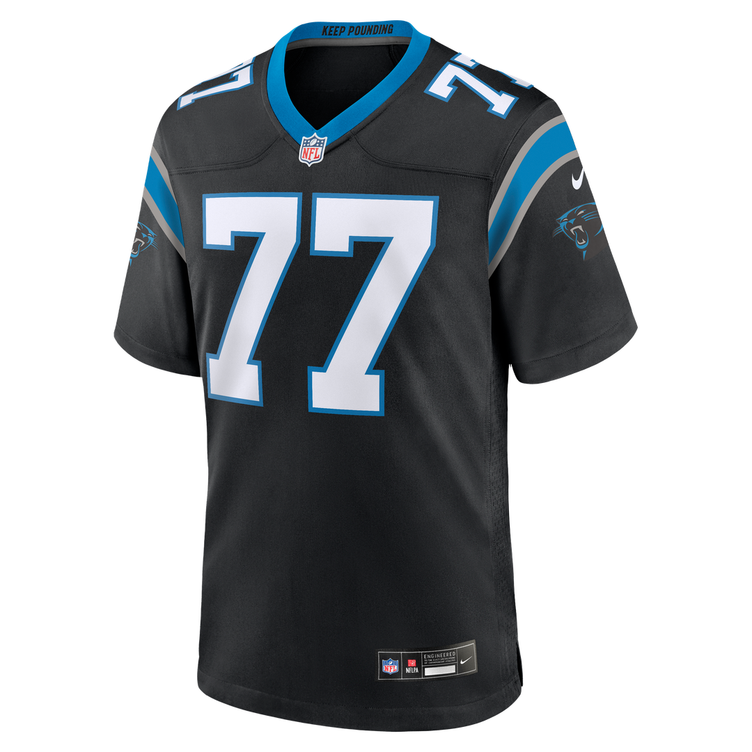 Men's Carolina Panthers Luke Fortner Nike  Black Team Game Jersey