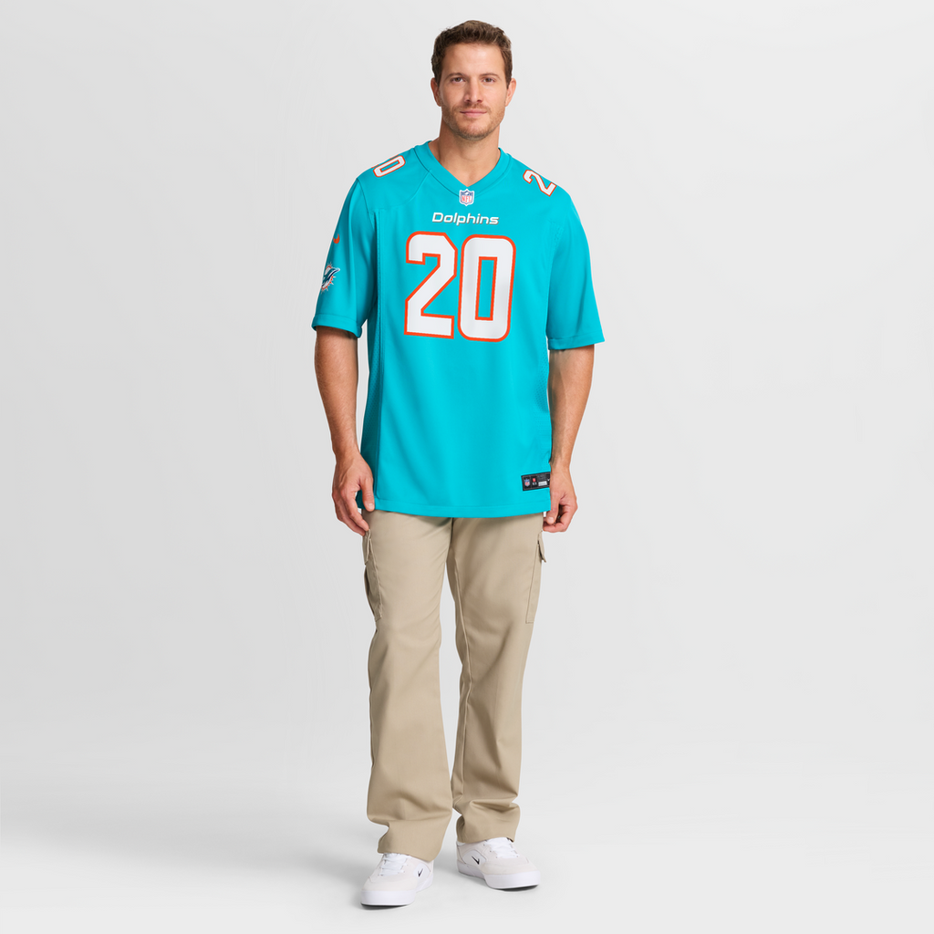 Men's Miami Dolphins Jordyn Brooks Nike  Aqua  Game Jersey