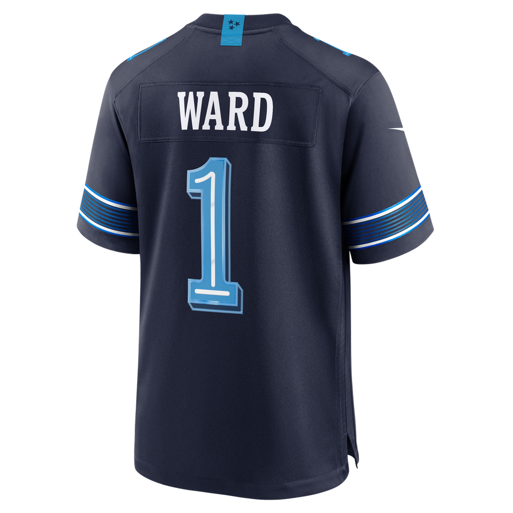 Men's Tennessee Titans Cameron Ward Nike Navy 2026 Rivalries Collection Game Jersey