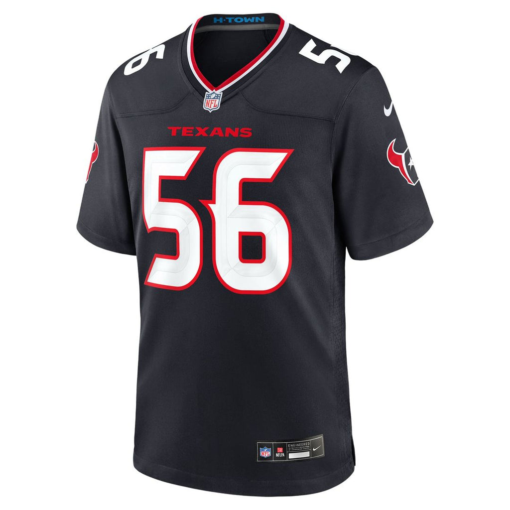 Men's Houston Texans Jamal Hill Nike  Navy Team Game Jersey