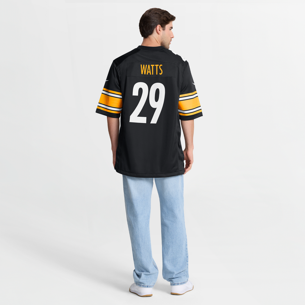 Men's Pittsburgh Steelers Ryan Watts Nike  Black  Game Jersey