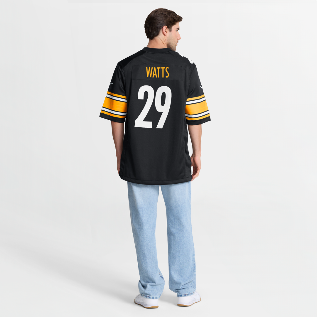 Men's Pittsburgh Steelers Ryan Watts Nike  Black  Game Jersey