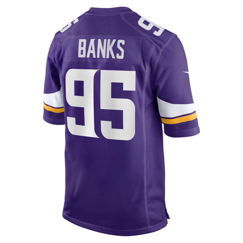 Men's Minnesota Vikings Caleb Banks Nike Purple Team Game Jersey