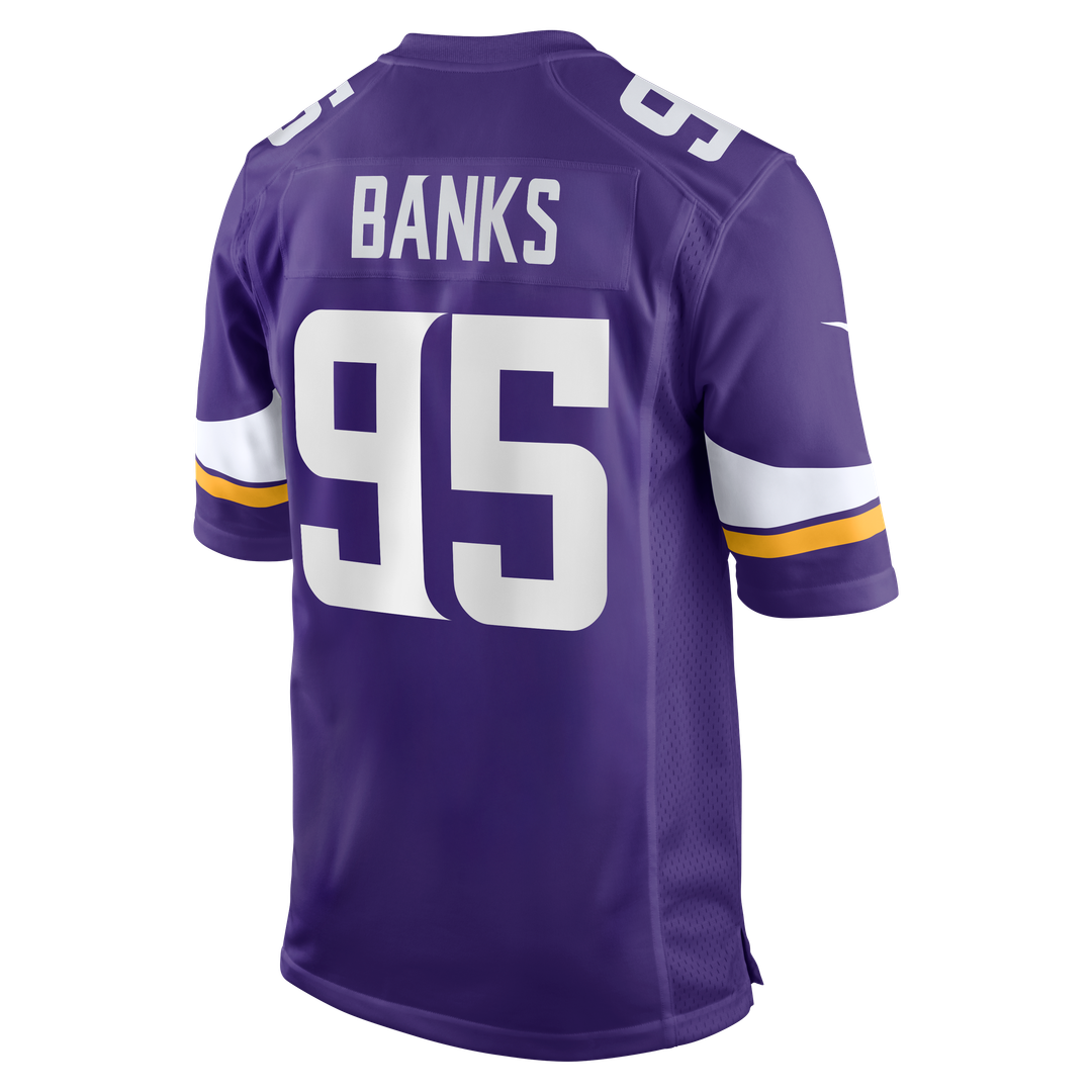 Men's Minnesota Vikings Caleb Banks Nike Purple Team Game Jersey