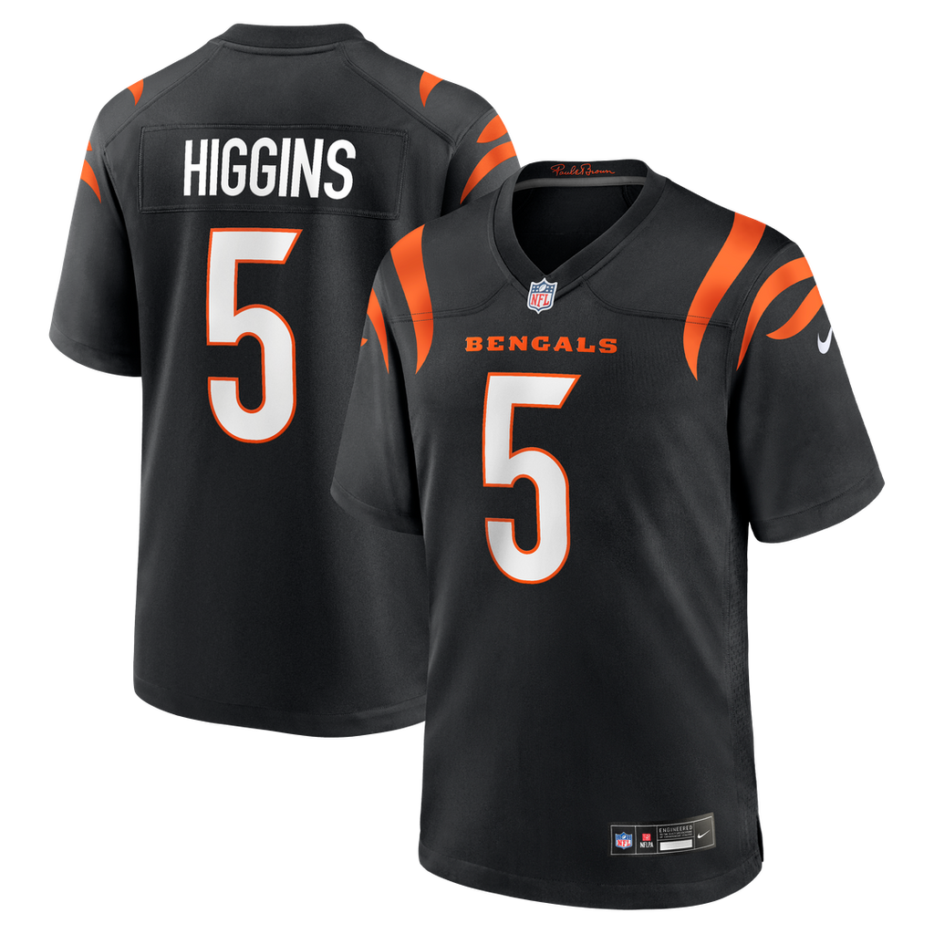 Men's Cincinnati Bengals Tee Higgins Nike Black Game Player Jersey