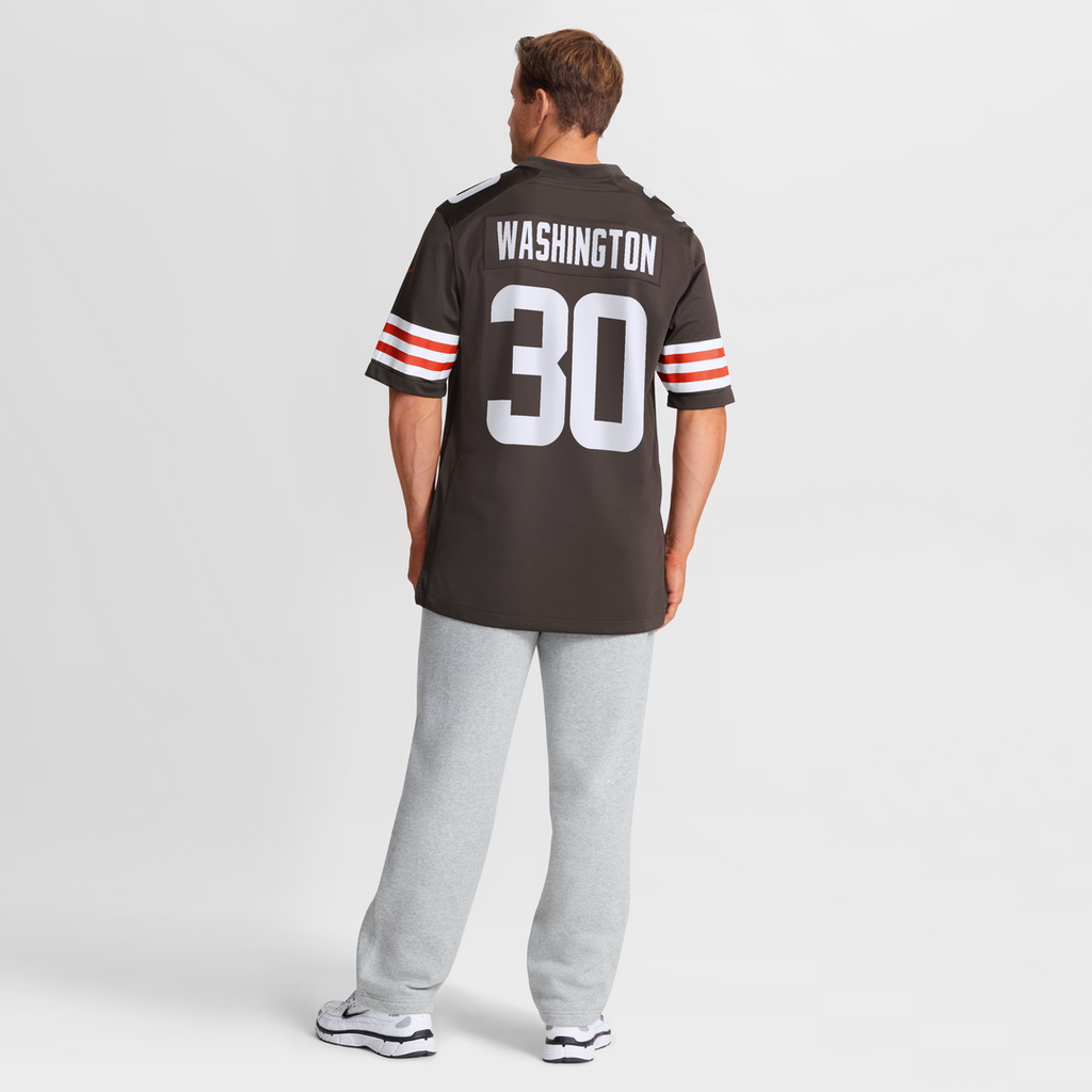 Men's Cleveland Browns Zion Washington Nike Brown Team Game Jersey