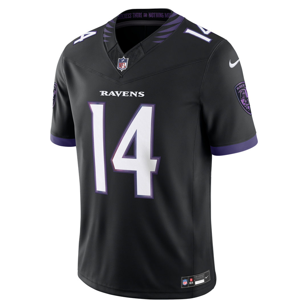 Men's Baltimore Ravens Kyle Hamilton Nike Black Alternate Vapor F.U.S.E. Stitched Limited Jersey