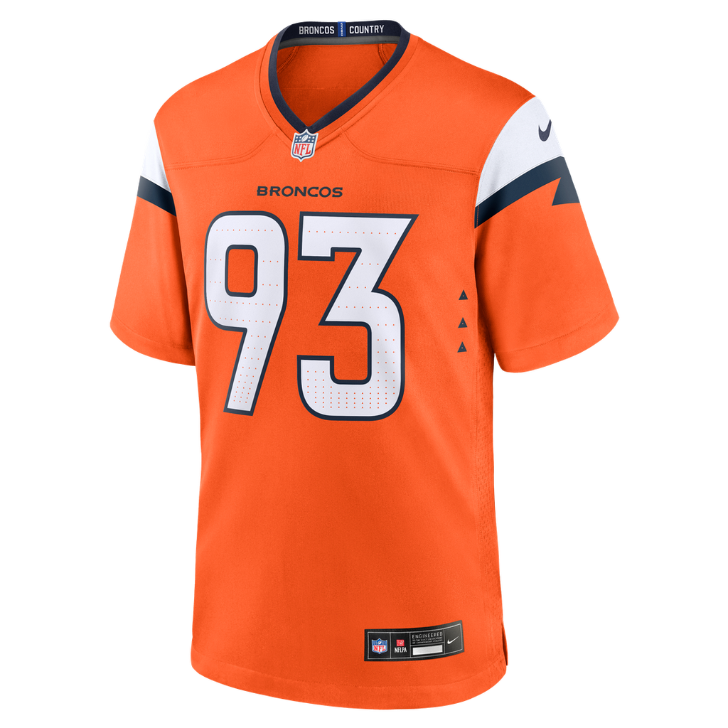 Men's Denver Broncos D.J. Jones Nike  Orange Team Game Jersey