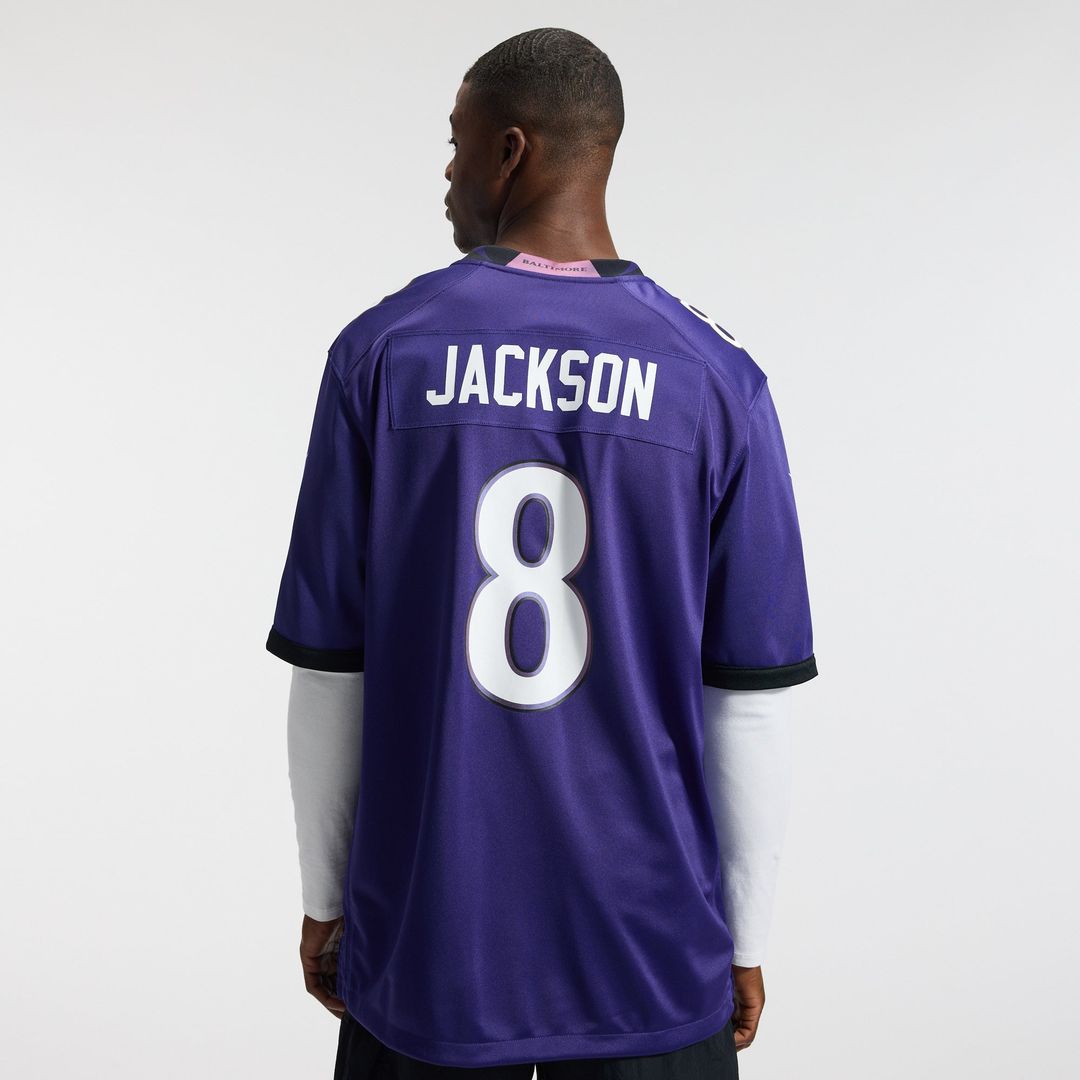 Men's Baltimore Ravens Lamar Jackson Nike Purple Team Game Jersey