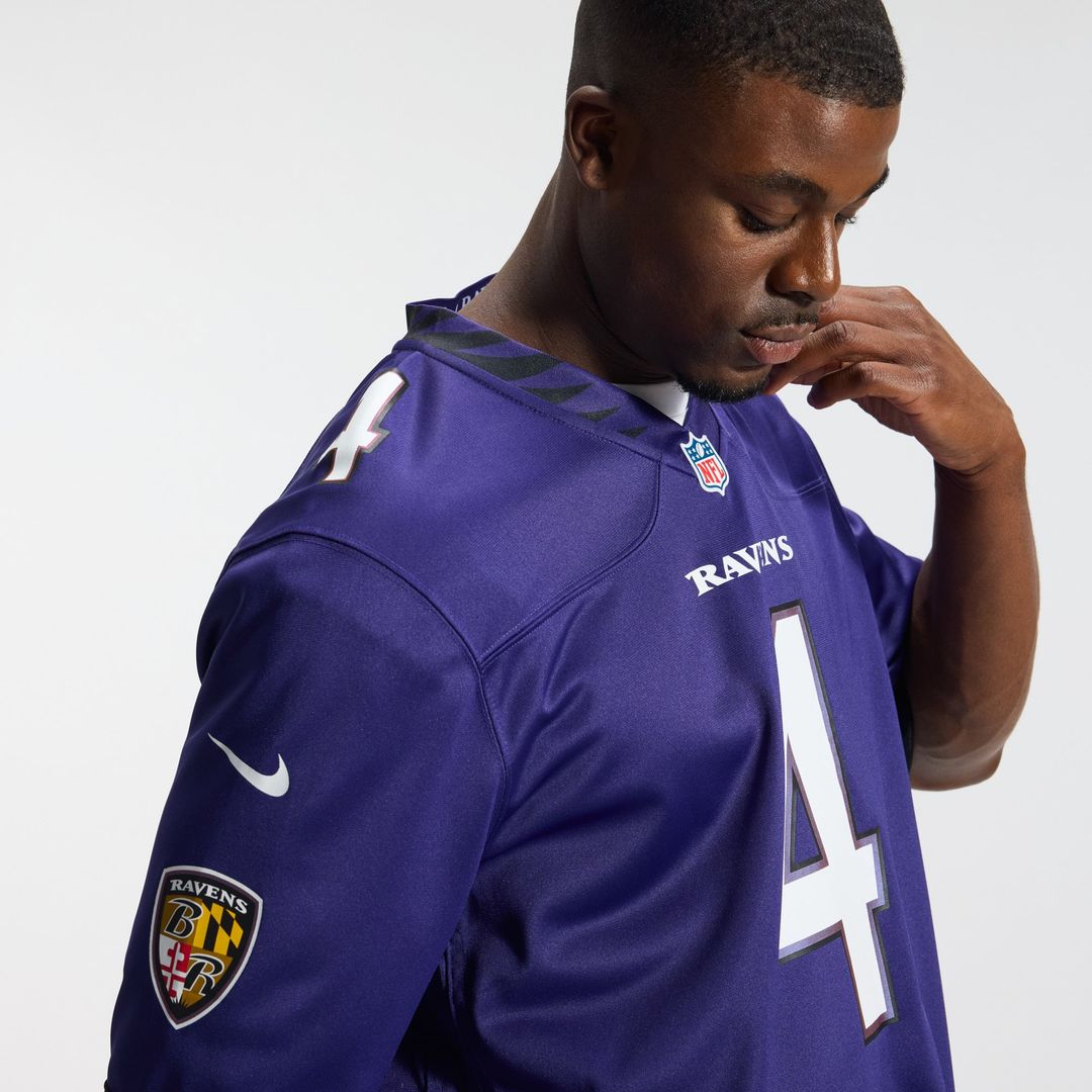 Men's Baltimore Ravens Zay Flowers Nike Purple Team Game Jersey