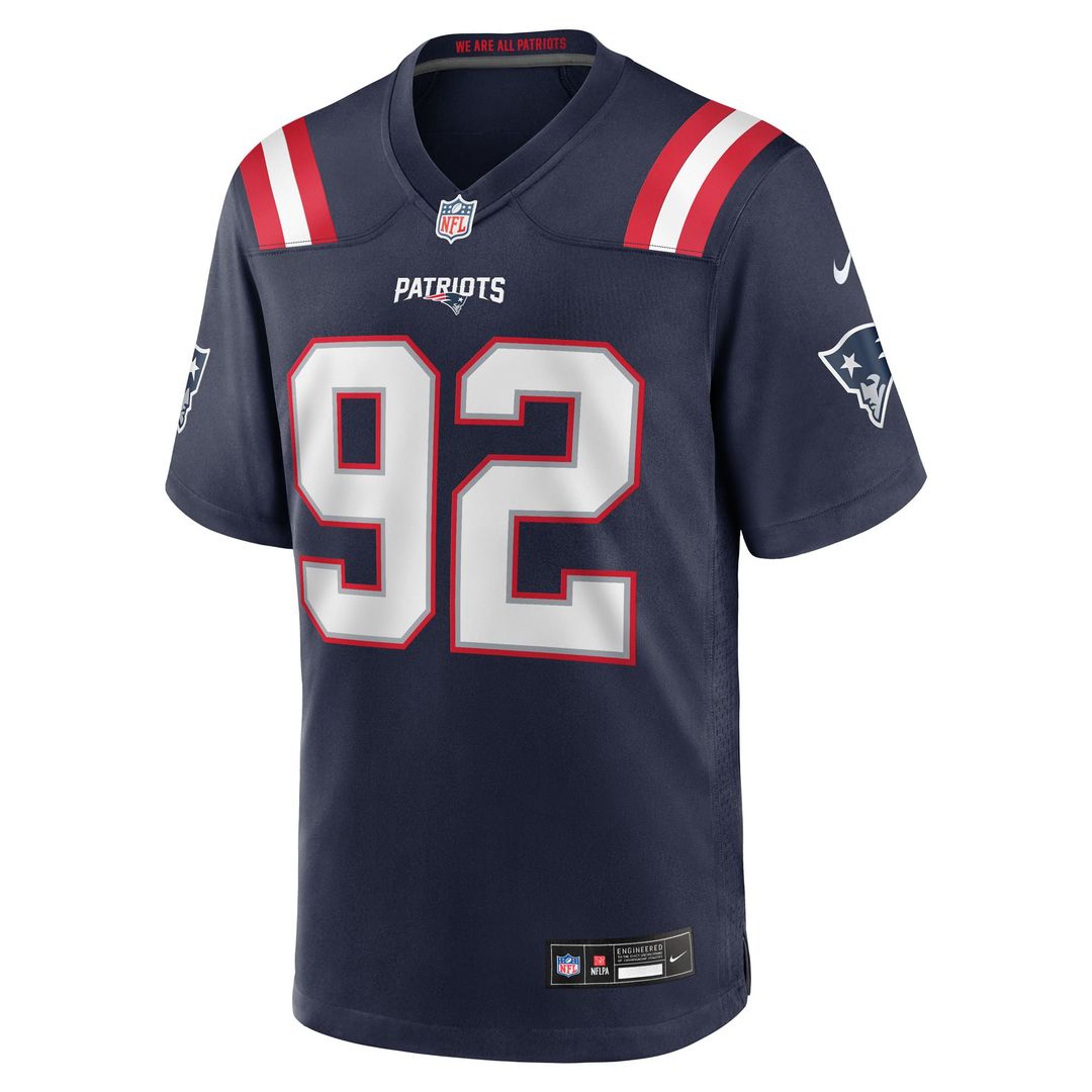Men's New England Patriots Joshua Farmer Nike  Navy Team Game Jersey