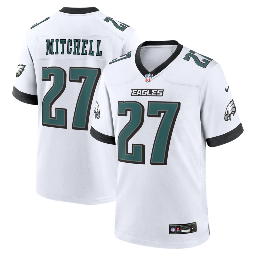 Men's Philadelphia Eagles Quinyon Mitchell Nike White Game Jersey