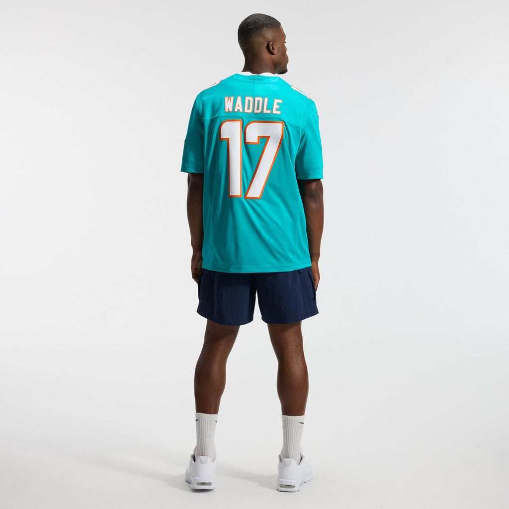 Men's Miami Dolphins Jaylen Waddle Nike Aqua Team Vapor F.U.S.E. Stitched Limited Jersey