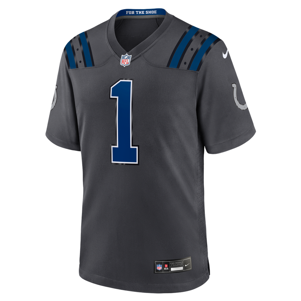 Men's Indianapolis Colts Ahmad Sauce Gardner Nike Anthracite 2026 Rivalries Collection Game Jersey