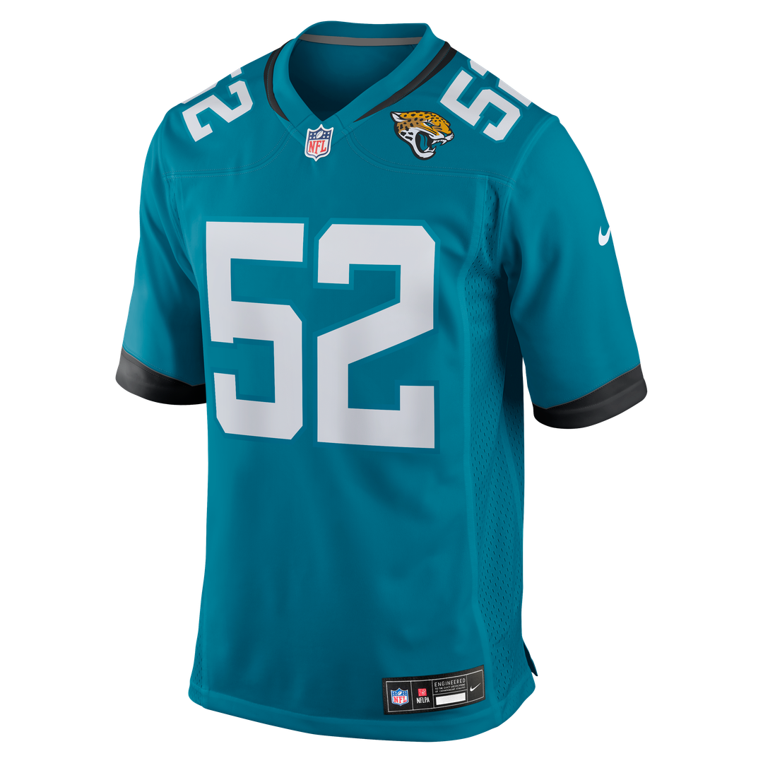 Men's Jacksonville Jaguars DaVon Hamilton Nike Teal Game Jersey