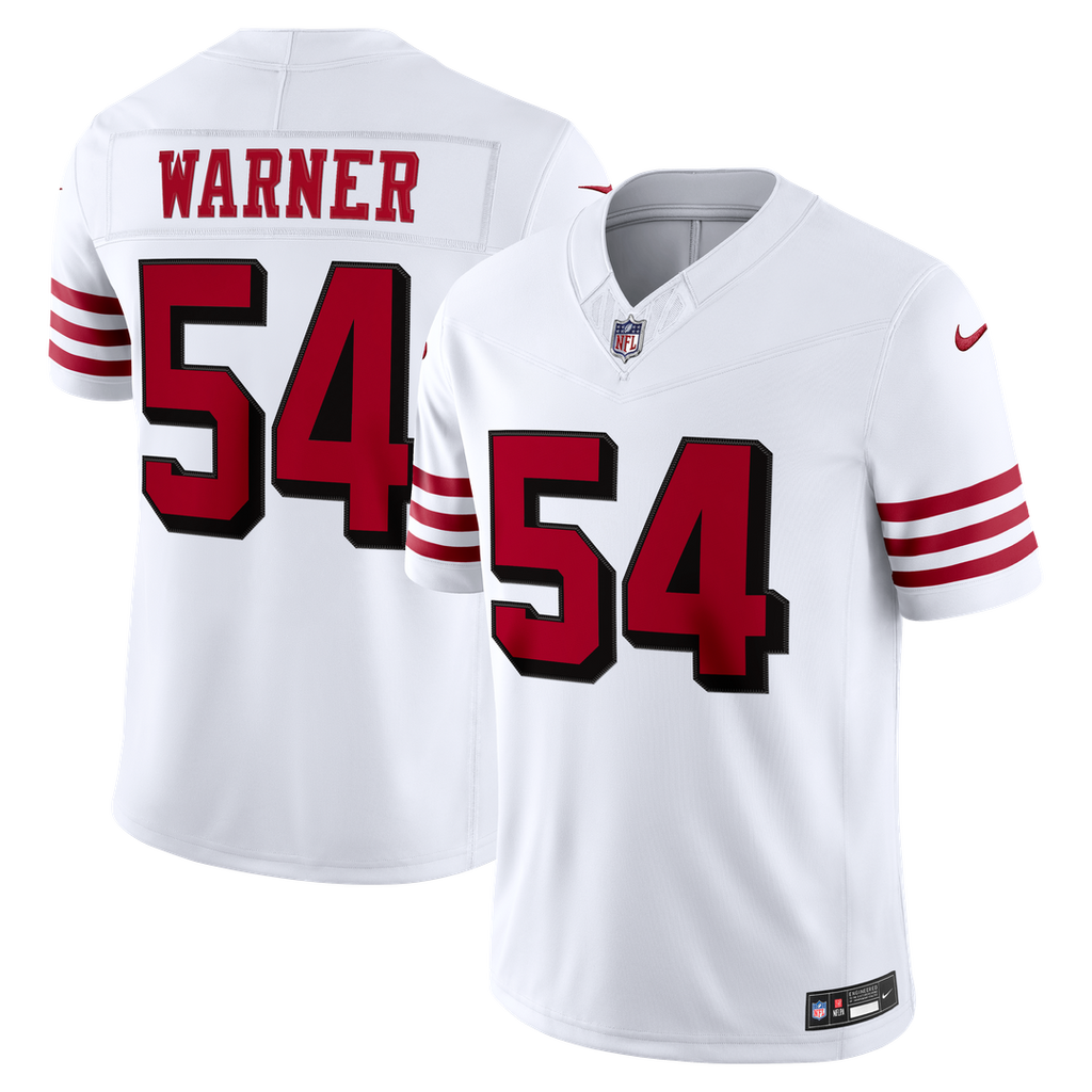 Men's San Francisco 49ers Fred Warner Nike White Alternate Vapor F.U.S.E. Stitched Limited Jersey