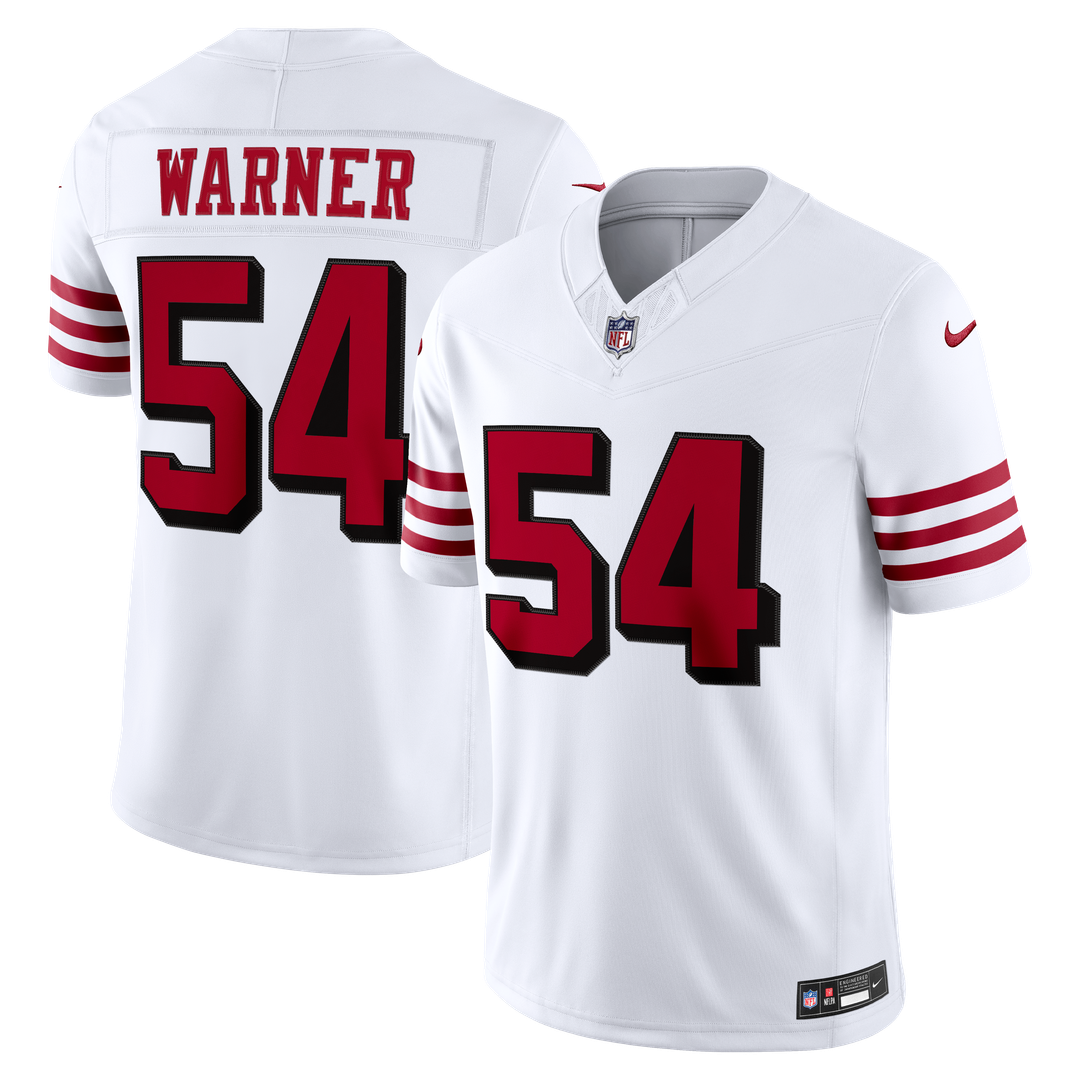 Men's San Francisco 49ers Fred Warner Nike White Alternate Vapor F.U.S.E. Stitched Limited Jersey