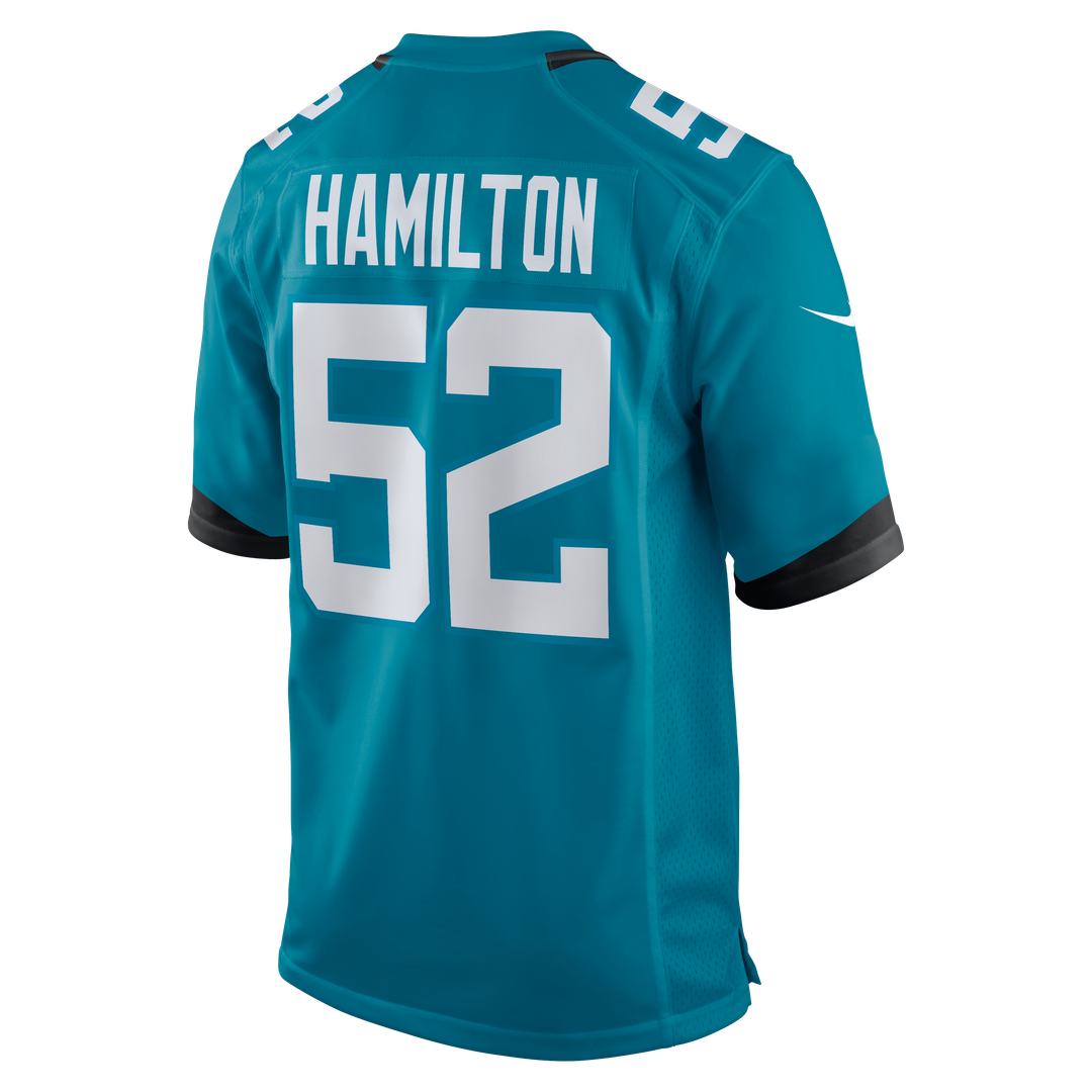 Men's Jacksonville Jaguars DaVon Hamilton Nike Teal Game Jersey