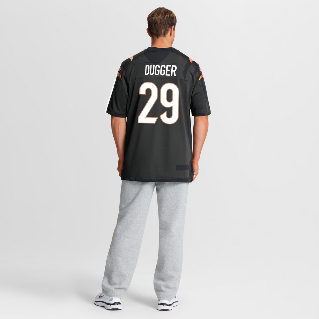 Men's Cincinnati Bengals Kyle Dugger Nike  Black Team Game Jersey