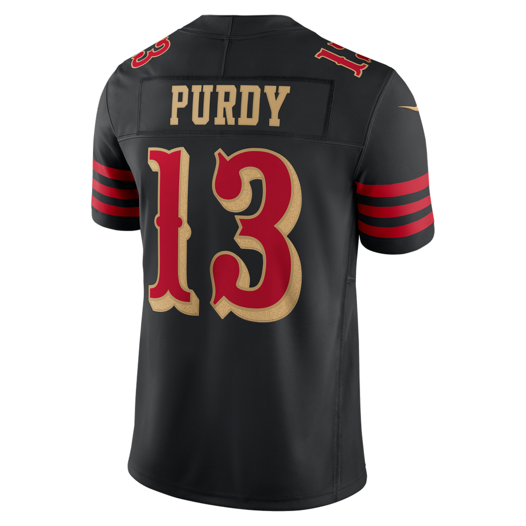 Men's San Francisco 49ers Brock Purdy Nike Black Rivalries Collection Stitched Limited Jersey