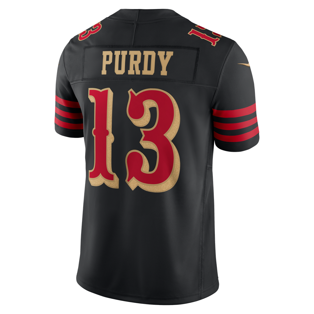 Men's San Francisco 49ers Brock Purdy Nike Black Rivalries Collection Stitched Limited Jersey