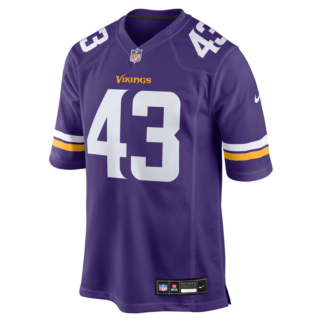 Men's Minnesota Vikings Andrew Van Ginkel Nike  Purple Team Game Jersey