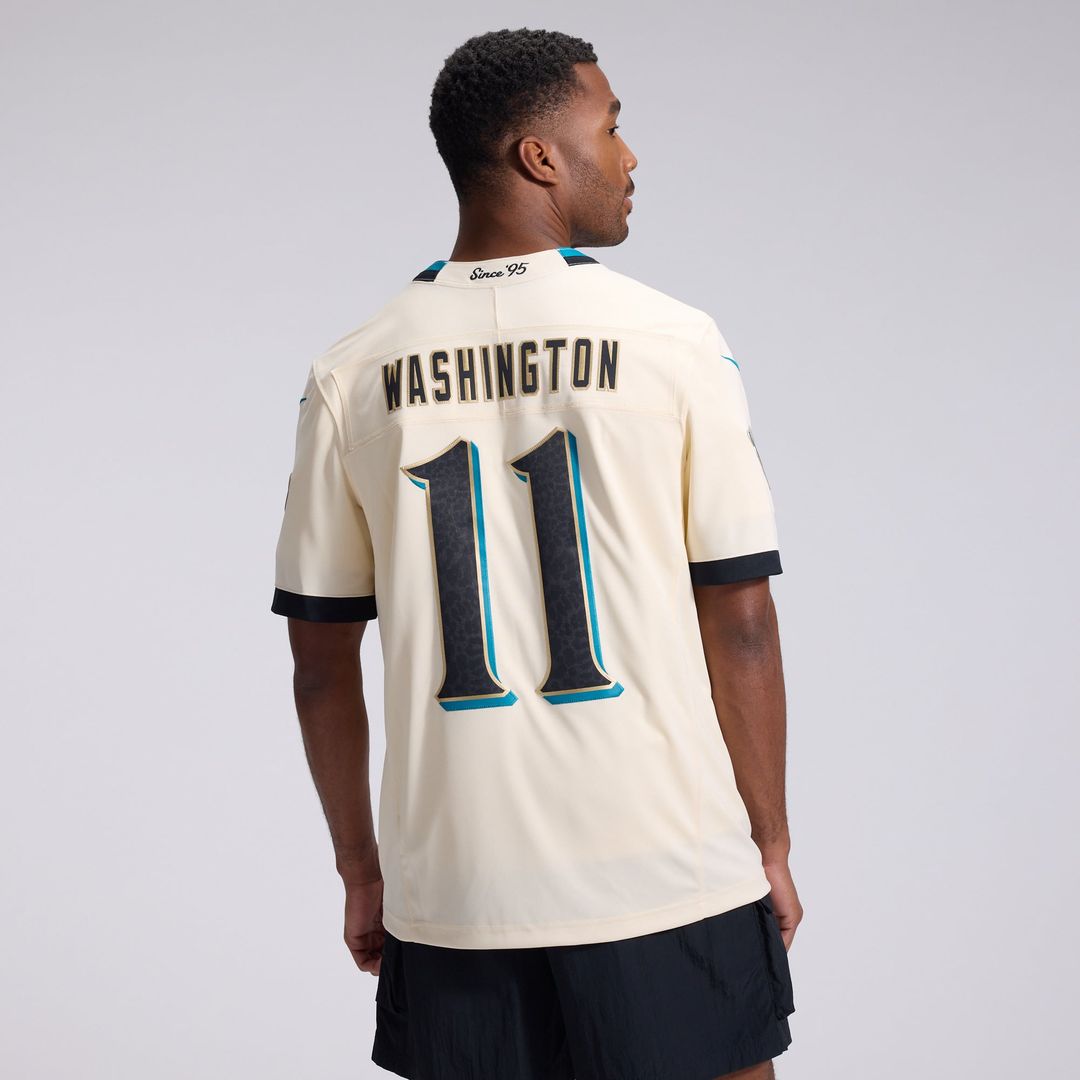 Men's Jacksonville Jaguars Parker Washington Nike Natural 2026 Rivalries Collection Stitched Limited Jersey