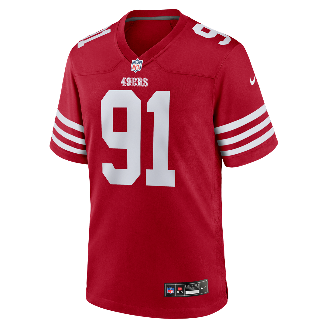 Men's San Francisco 49ers Sam Okuayinonu Nike  Scarlet Team Game Jersey
