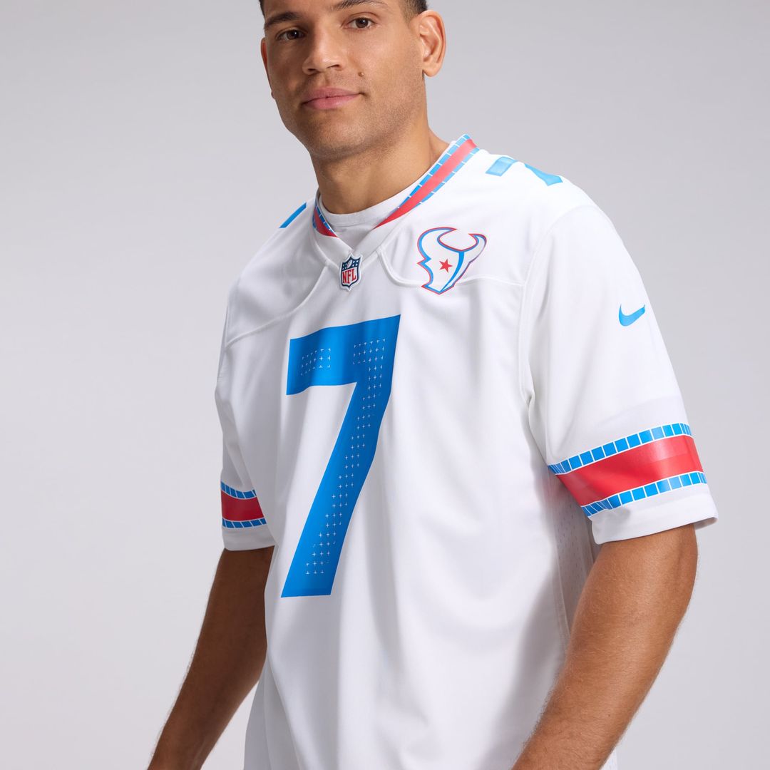 Men's Houston Texans C.J. Stroud Nike White 2026 Rivalries Collection Game Jersey