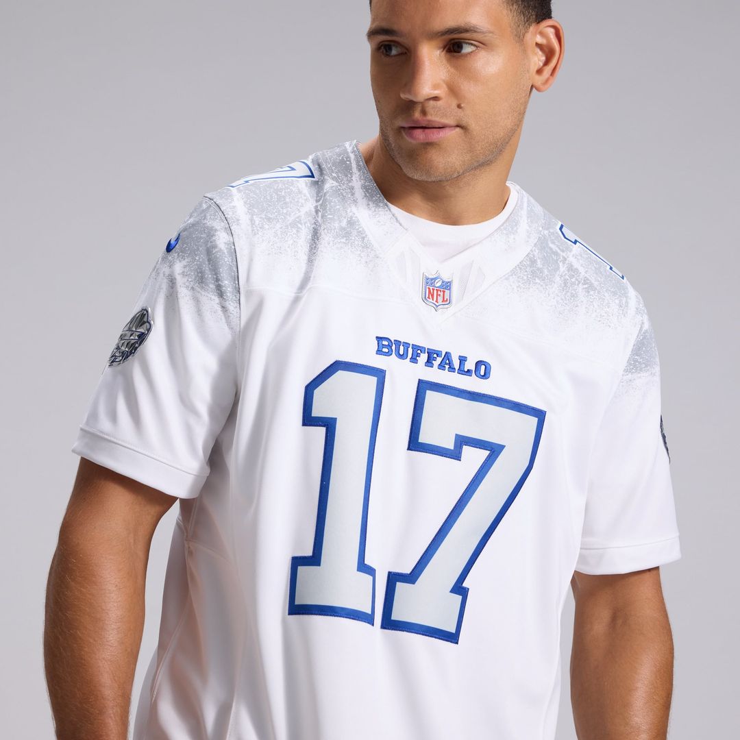 Men's Buffalo Bills Josh Allen Nike White Rivalries Collection Stitched Limited Jersey