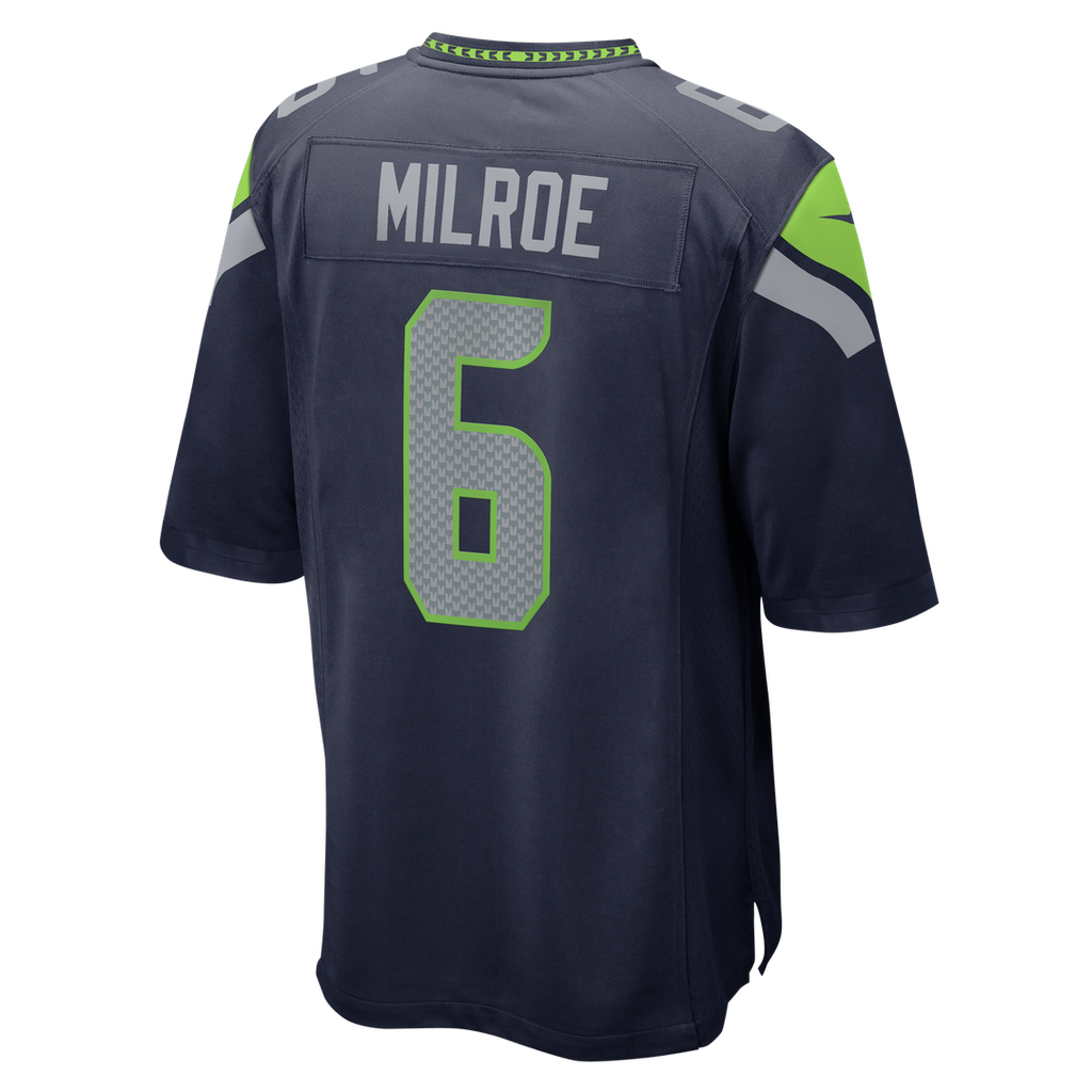 Men's Seattle Seahawks Jalen Milroe Nike College Navy Team Game Jersey