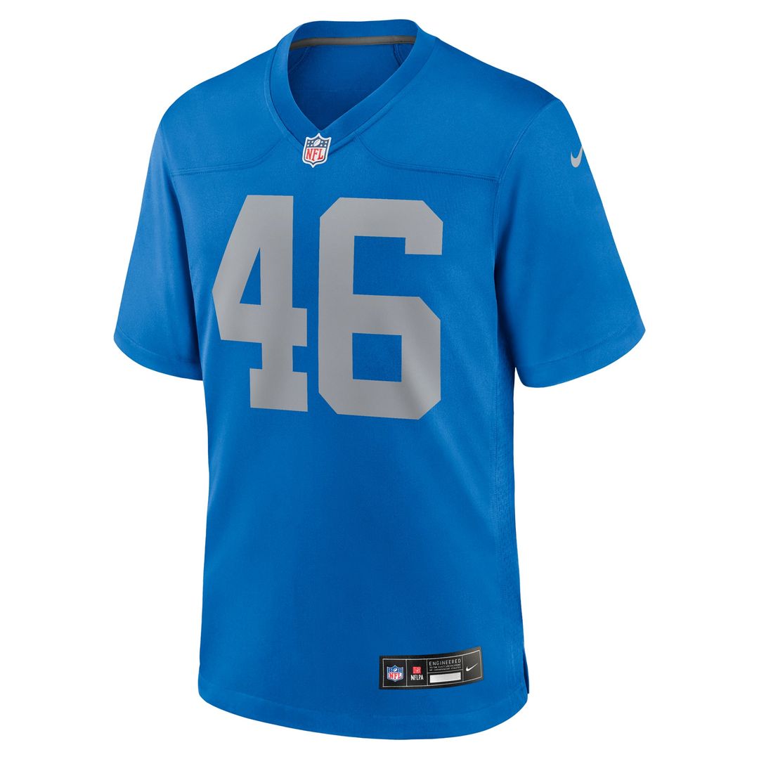 Men's Detroit Lions Jack Campbell Nike  Blue Alternate Game Jersey