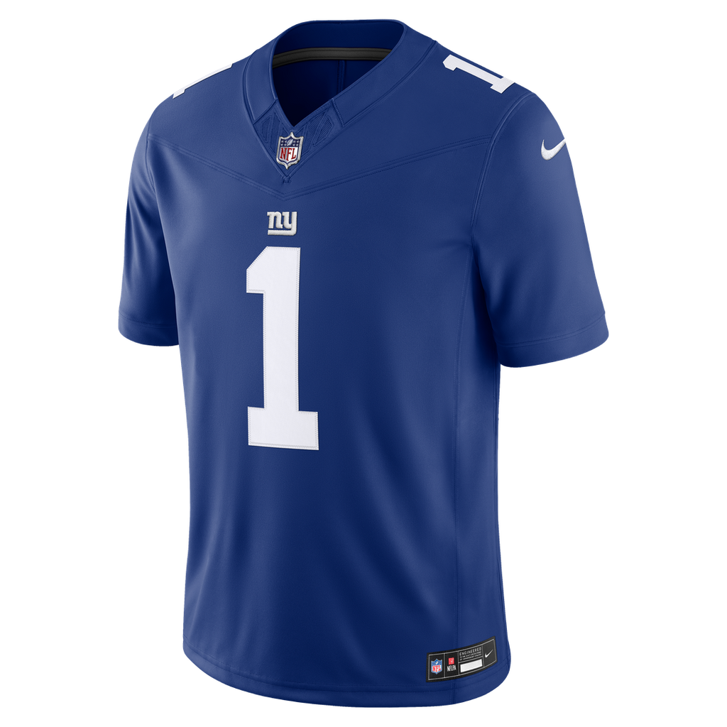 Men's New York Giants Malik Nabers Nike Royal Team Vapor F.U.S.E. Stitched Limited Jersey