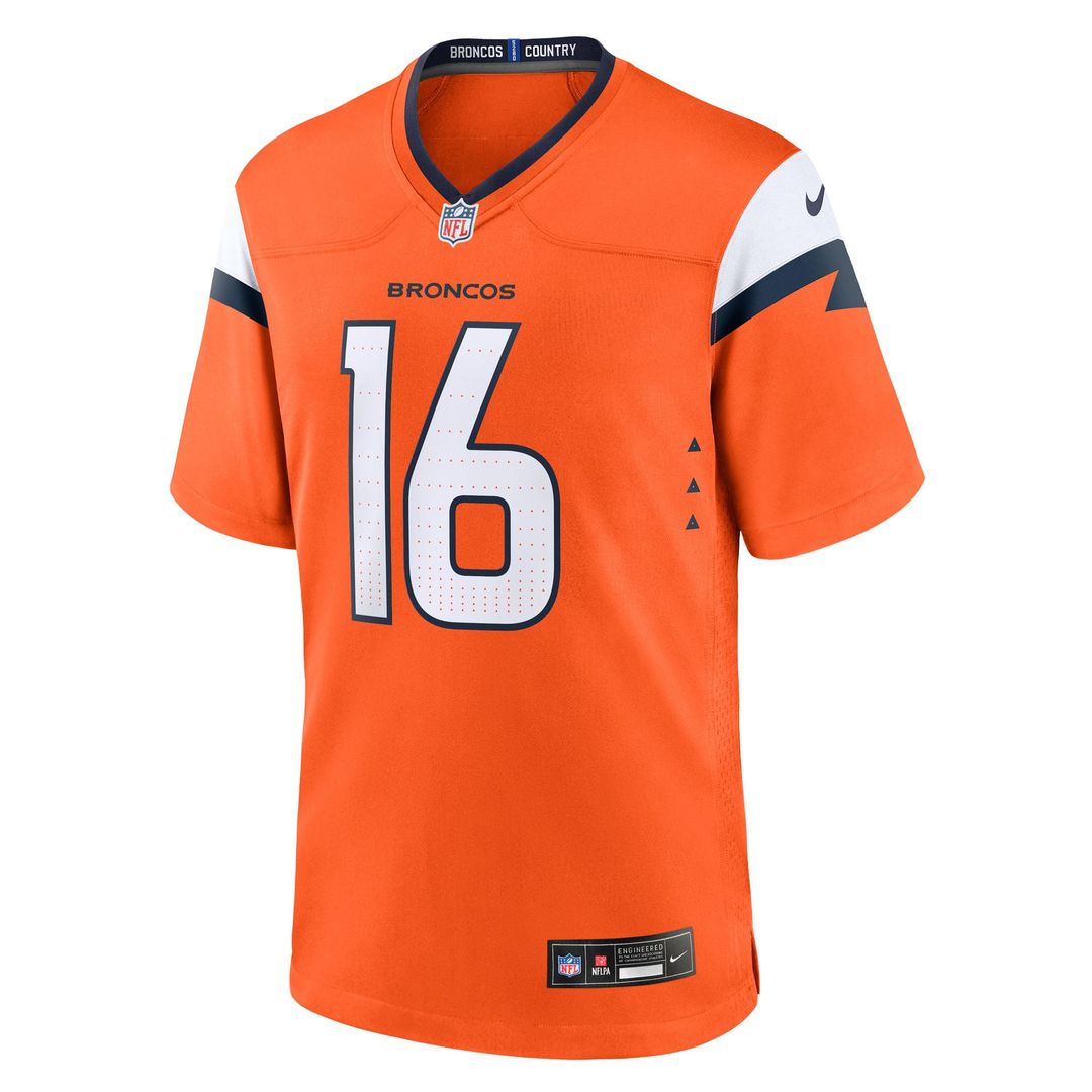 Men's Denver Broncos Jeremy Crawshaw Nike  Orange Team Game Jersey